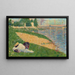 La Seine con Ropa en la Orilla, Estudio para Baños en Asnières - Georges Seurat — cuadro enmarcado en la pared