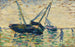 Three boats and a sailor study for L'échouage Grandcamp - Georges Seurat — artwork view