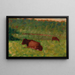Vacas en un prado - Georges Seurat — cuadro enmarcado en la pared
