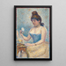 Young woman powdering herself - Georges Seurat — framed artwork on a wall