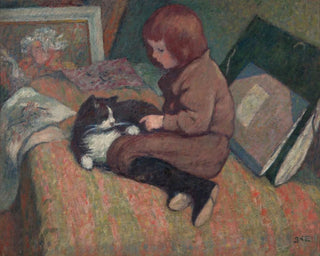 L'Enfant con gato - Georges d'Espagnat — vista de la obra