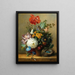 naturaleza muerta con flores y un nido de pájaro - Georgius Johannes Jacobus van Os — cuadro enmarcado en la pared