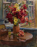Nature morte aux roses trémières - Georgy Konstantinovich Savitsky — vista de la obra