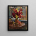 Nature morte aux roses trémières - Georgy Konstantinovich Savitsky — cuadro enmarcado en la pared