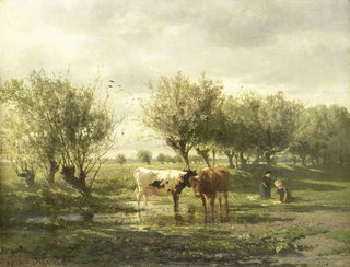 Vaches au bord d'un étang - Gerard Bilders — artwork view