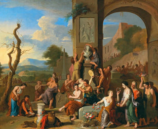 Una sacrificio en ruinas romanas - Gerard Hoet — vista de la obra