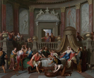 El banquete de Cleopatra - Gerard Hoet — vista de la obra