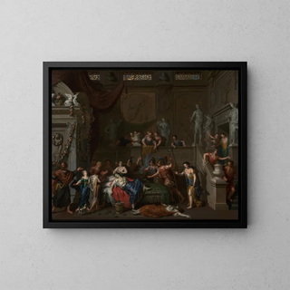 La Muerte de Cleopatra - Gerard Hoet — cuadro enmarcado en la pared