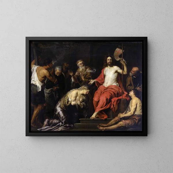 El Cristo y los pecadores arrepentidos - Gerard Seghers — cuadro enmarcado en la pared