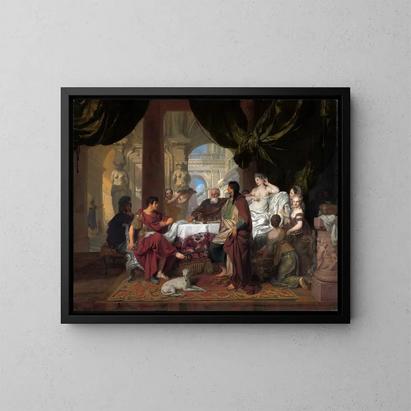La banquete de Cleopatra - Gerard de Lairesse — cuadro enmarcado en la pared