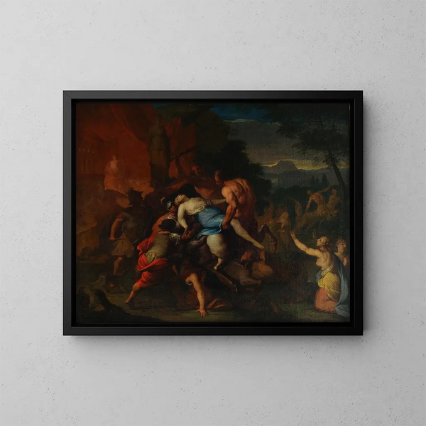Combate de los centauros y los lapitas - Gerard de Lairesse — cuadro enmarcado en la pared