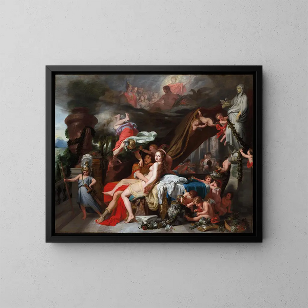 Hermès ordenando a Calypso liberar a Ulises - Gerard de Lairesse — cuadro enmarcado en la pared