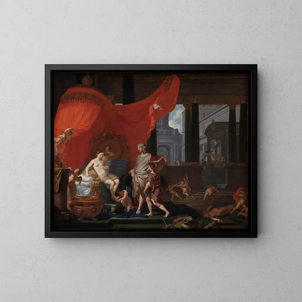 El matrimonio de Alejandro y Roxana - Gerard de Lairesse — cuadro enmarcado en la pared