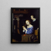 Una dama peinándose - Gerard ter Borch — cuadro enmarcado en la pared
