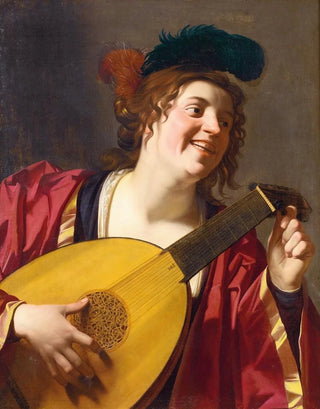 Gerard van Honthorst - A Woman Tuning A Lute.webp