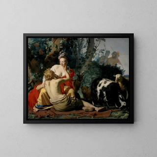 Granida y Daifilo - Gerard van Honthorst — cuadro enmarcado en la pared