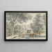 Landscape painting with a bridge on which a fisherman - Gerard van Rossum — framed artwork on a wall