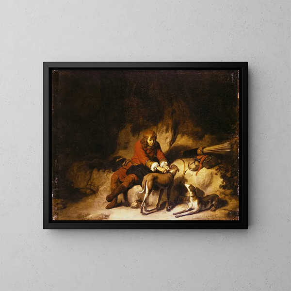 El cazador en reposo - Gerbrand van den Eeckhout — cuadro enmarcado en la pared
