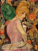 Retrato de Lili Elbe con un abanico de plumas verdes - Gerda Wegener — vista de la obra