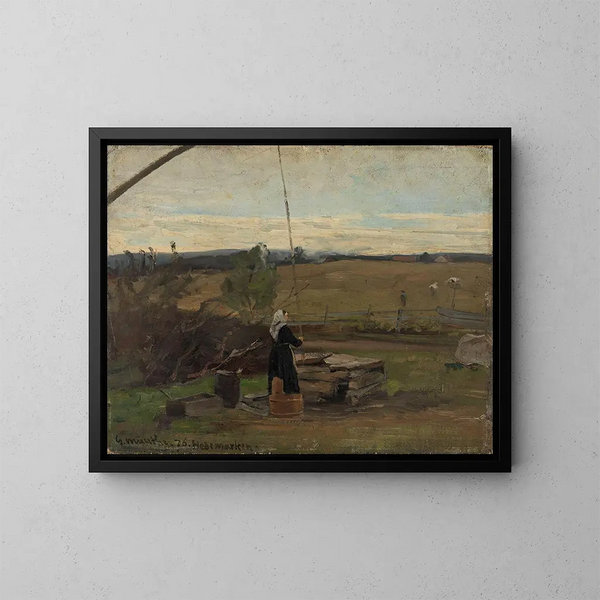 Al pozo - Gerhard Munthe — cuadro enmarcado en la pared