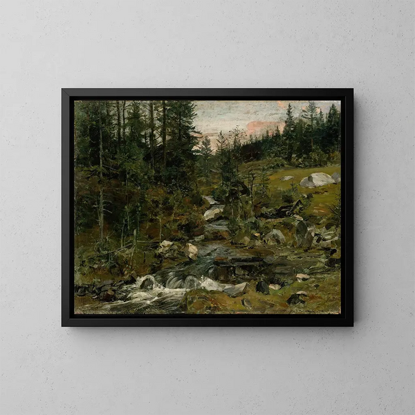 Ruisseau au crépuscule - Gerhard Munthe — cuadro enmarcado en la pared