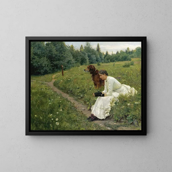 Idylle - Gerhard Munthe — cuadro enmarcado en la pared