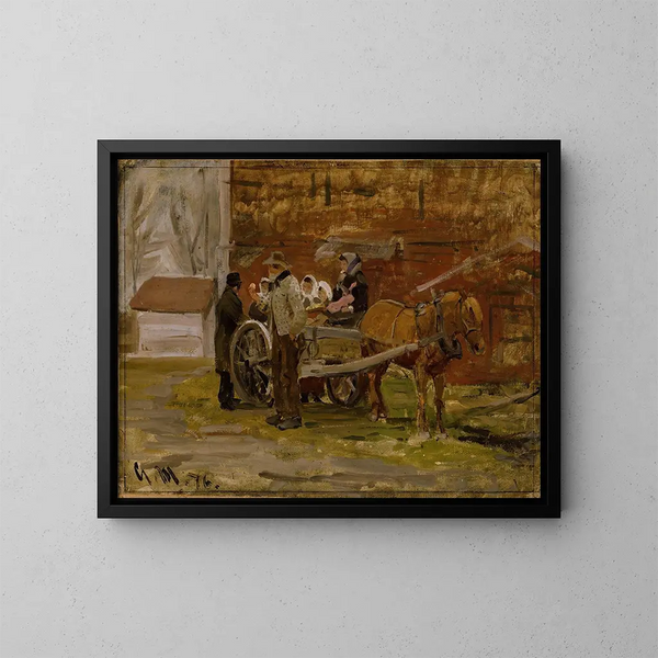 El Carro de manzanas - Gerhard Munthe — cuadro enmarcado en la pared