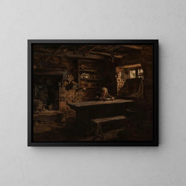 interior breton - Germain David-Nillet — cuadro enmarcado en la pared
