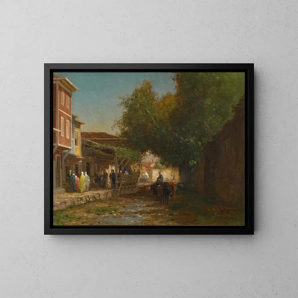 Una calle turca - Germain Fabius Brest — cuadro enmarcado en la pared