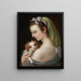 a woman with a King Charles Spaniel - German School — framed artwork on a wall
