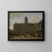 The Dam Square in Amsterdam with the City Hall and the balance - Gerrit Adriaensz Berckheyde — framed artwork on a wall