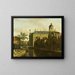 The Nieuwezijds Voorburgwal with the flower market and trees in Amsterdam - Gerrit Adriaensz Berckheyde — framed artwork on a wall