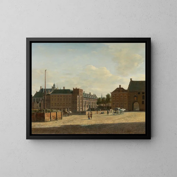 La Place avec le Binnenhof et la Gevangenpoort à La Haye - Gerrit Adriaensz Berckheyde — cuadro enmarcado en la pared