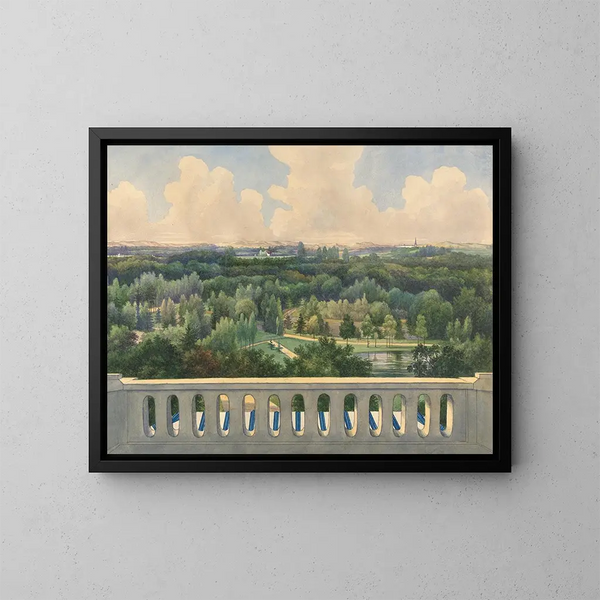 Vista de Boschbeek Groenendaal hacia Leidschevaart y Zandvoort - Gerrit Jan Schouten — cuadro enmarcado en la pared