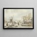 Winter Landscape Painting - Gerrit Lamberts — framed artwork on a wall