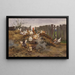 Low Farmyard Painting - Géza Vastagh — framed artwork on a wall