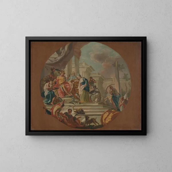 La continencia de Escipión - Giacinto Diana — cuadro enmarcado en la pared