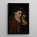 Un anciano con un perro - Giacomo Ceruti — cuadro enmarcado en la pared