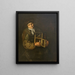 Old woman with a lamp - Giacomo Francesco Cipper — framed artwork on a wall