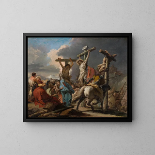 La Crucifixión - Giambattista Tiepolo — cuadro enmarcado en la pared
