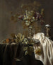 Raisins blancs et noirs, rmer et salière sur une table drapée - Gillis Gillisz de Bergh — vista de la obra