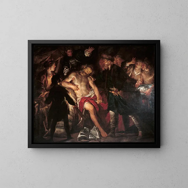 The Death of Cato - Gioacchino Assereto — framed artwork on a wall