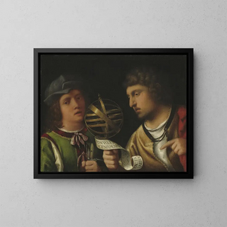 Giovanni Borgherini y su preceptor - Giorgione — cuadro enmarcado en la pared