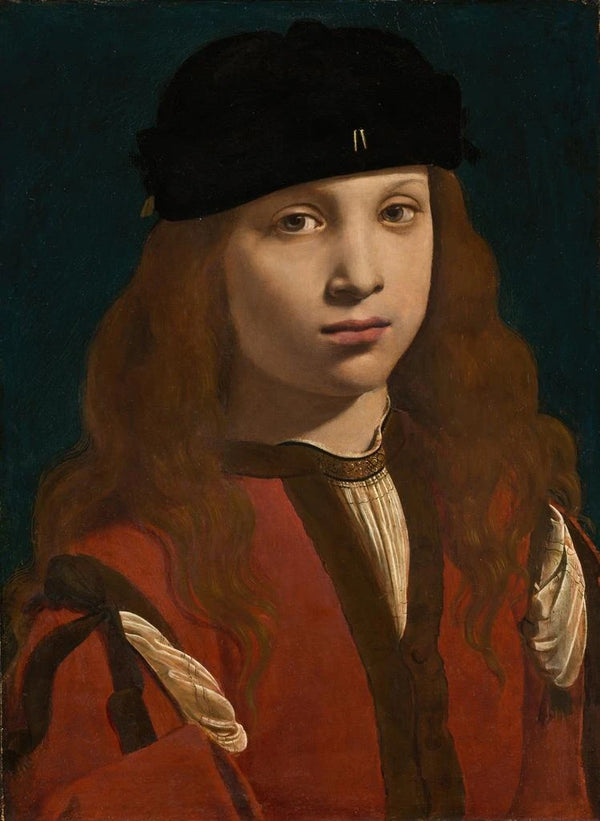 Retrato de un joven - Giovanni Antonio Boltraffio — cuadro enmarcado en la pared