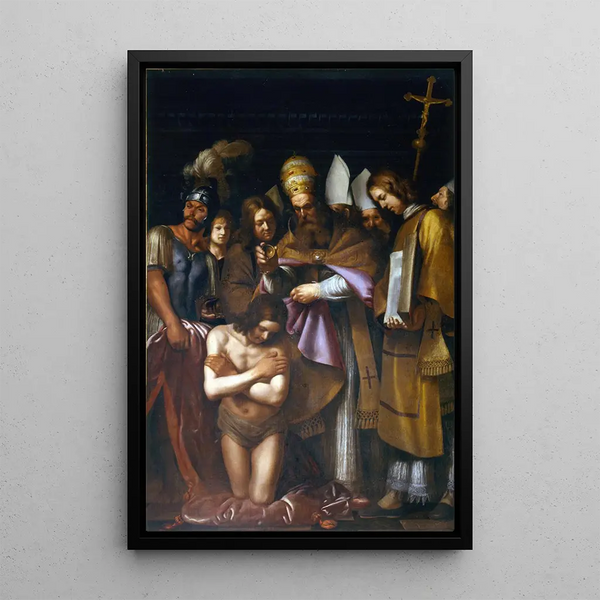 Bautismo de Constantino - Giovanni Antonio Galli — cuadro enmarcado en la pared
