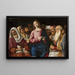 El Cristo entre los doctores - Giovanni Battista Cima da Conegliano — cuadro enmarcado en la pared