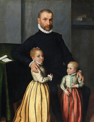 Giovanni Battista Moroni - Portrait of a Gentleman and his two Children.webp