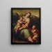 La Virgen con el Niño y San Juan Bautista niño - Giovanni Battista Naldini — cuadro enmarcado en la pared