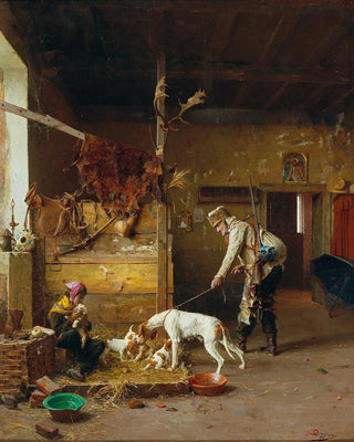 Giovanni Battista Quadrone - Off to the hunt mattinata di caccia.webp