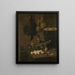 Nature morte aux poules et aux œufs - Giovanni Battista Recco — cuadro enmarcado en la pared